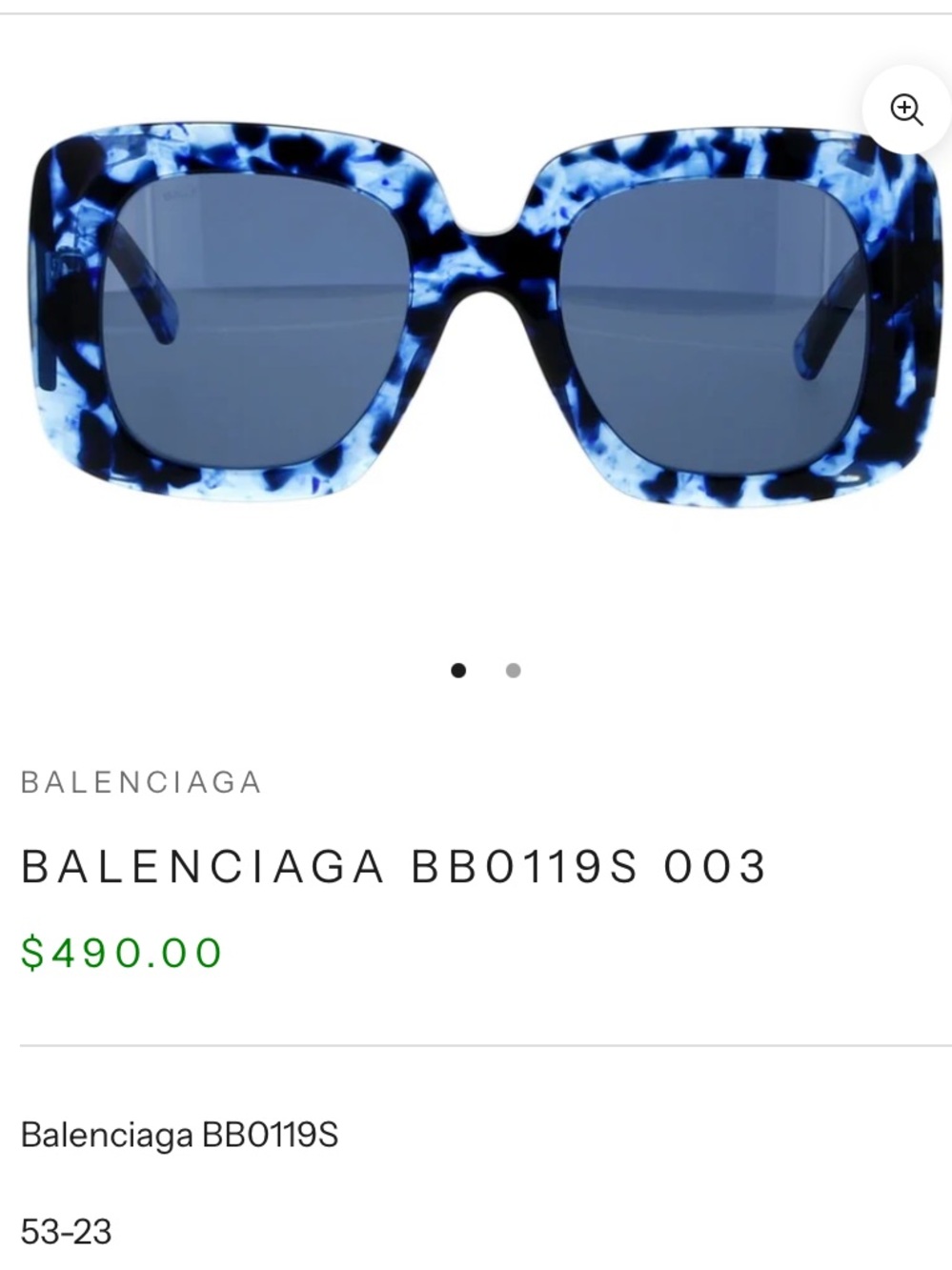 Balenciaga Blue Tortoiseshell Oversized Sunglasses